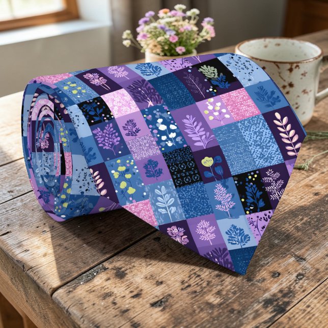 Gravata Personalizada com Padrão Colorido de Patch (Criador carregado)