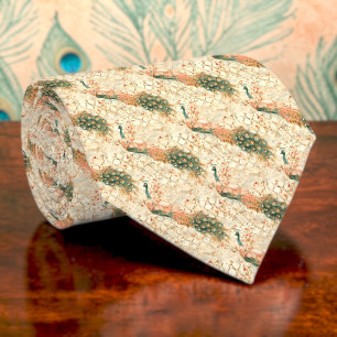 Gravata Personalizada com Padrão de Pavão