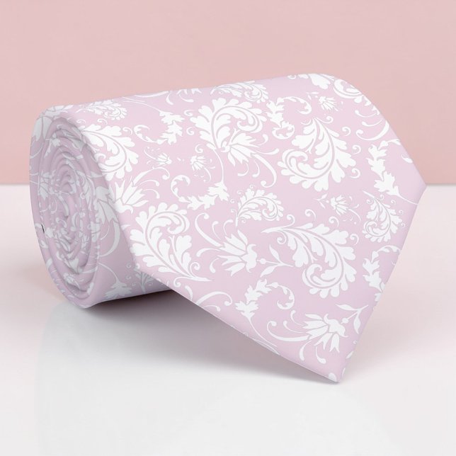 Gravata Personalizada com Padrão Floral Rosa Pálid (Criador carregado)