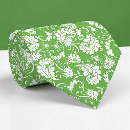 Gravata Personalizada com Padrão Floral Verde