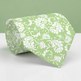 Gravata Personalizada com Padrão Floral Verde Clar