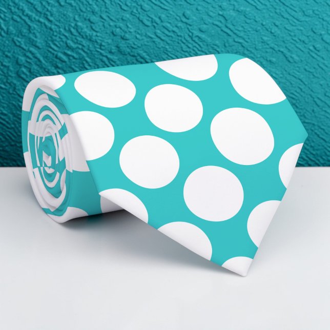 Gravata Personalizada com Pontos Polka Azul Turque (Criador carregado)