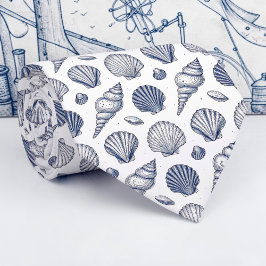 Gravata Personalizada Conchas Marinhas Náuticas