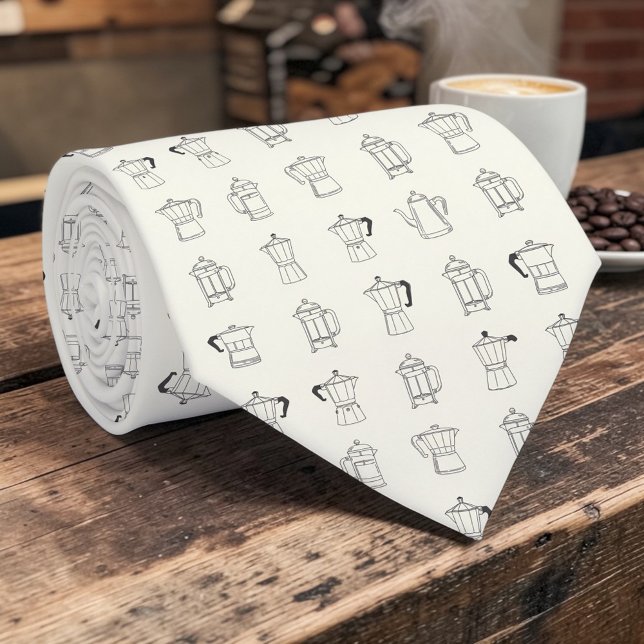 Gravata Personalizada para Amantes de Café Latte (Criador carregado)