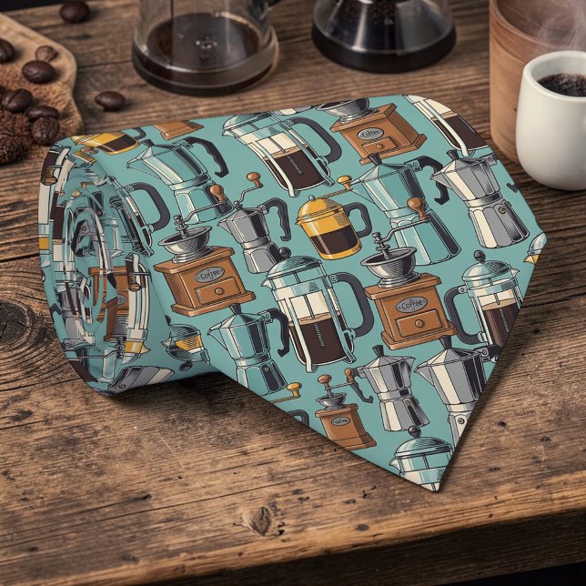Gravata Personalizada para Amantes de Café Latte (Criador carregado)