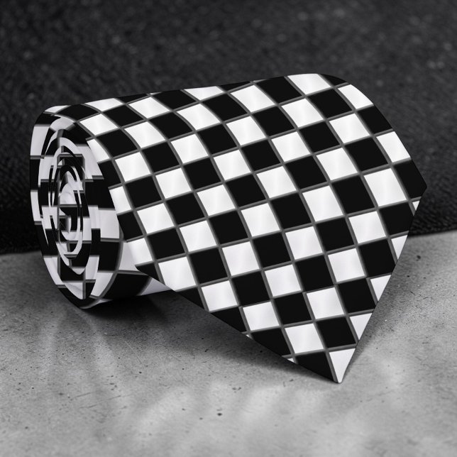 Gravata personalizada xadrez preto e branco (Criador carregado)