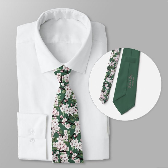 Gravata Personalizar Flores de Aquarela Selvagens de Flore (Personalized neck tie for groom's wedding day.)