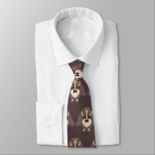 Gravata Personalize a coruja bonito de Brown com teste