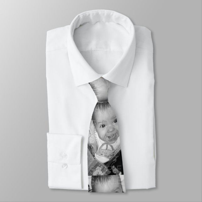 Gravata Personalize o padrão da sua foto em preto e branco (Amarrado)