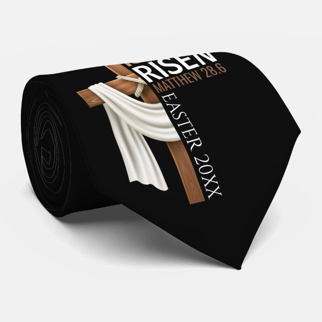 Gravata Personalized He Is Risen Vintage Easter Cross (Rolled)
