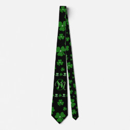 Gravata Personalized St. Patrick’s Day Shamrock on Black