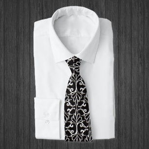 Gravata Perturbação Elegante Branca Preta