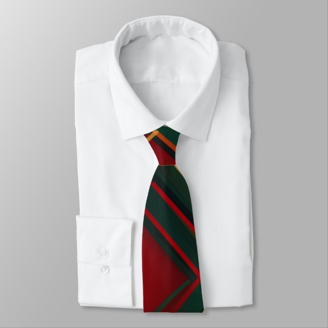 Gravata Pescoço De Xadrez De Tartan Vermelho E Verde (Amarrado)