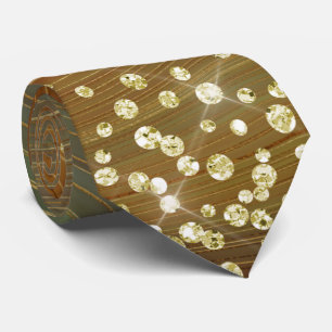 Gravata Pescoço Dourado de mármore verde e ferrugem