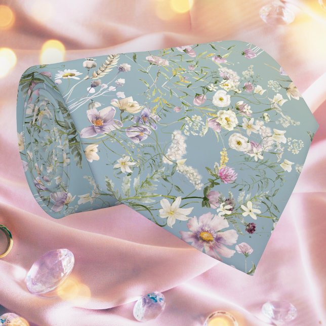 Gravata Pescoço Floral Azul Elegante (Criador carregado)