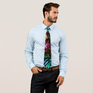 Gravata Pescoço Floral Flores Glamour Negrito Mundo das Tr