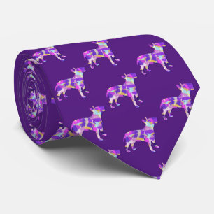 Gravata Pescoço roxo de Bull Terrier Dog Silhouette