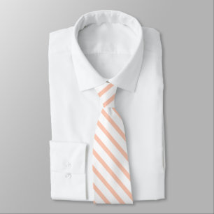 Gravata Pêssego Laranja Pastel Stripes Cor Sólida