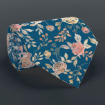 Gravata Pêssego rosa d'água marinho padrão pescoço<br><div class="desc">Sorvete de pêssego,  ouro,  coral,  cor-de-água,  cor-de-rosa,  pintada manualmente com folhagem bronzeada e folhas de marinho de homem padronizado para uma roupa de na moda.</div>