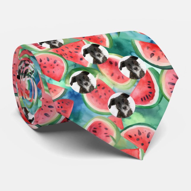 Gravata Pet Dog Photo Watermelon Standard Verão (Rolled)