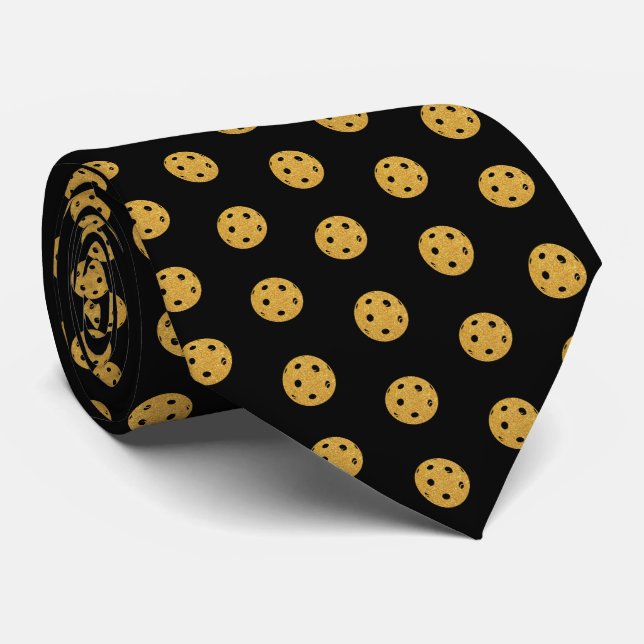 Gravata Picles de Casamento Preto e Dourado Picles (Rolled)