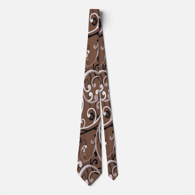 Gravata Picos brancos e castanhos (Frente)