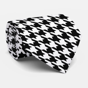 Gravata Pied de Poule Houndstooth Preto