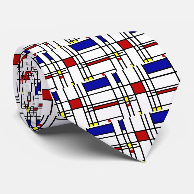 Gravata Piet Mondrian,"Composição n.o 10" (Rolled)