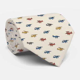 Gravata Pilot Faux Silk   Estilo de Designer de Micro Aviã