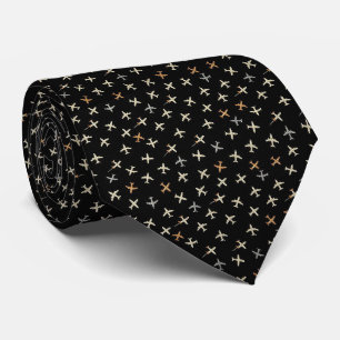 Gravata Pilot Faux Silk   Estilo de Designer de Micro Aviõ