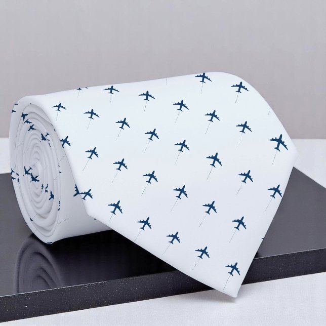 Gravata Piloto de aviões pequenos com jato azul claro (Criador carregado)