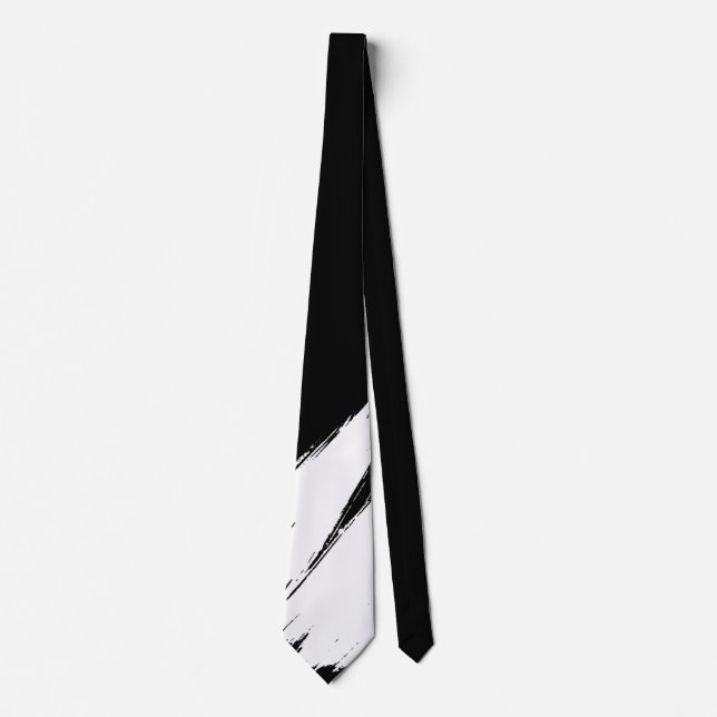 Gravata Pincel Branco Fundo preto moderno (Frente)