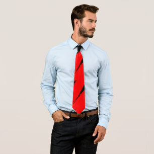 Gravata Pincel Vermelho Traço Moderno Fundo Preto