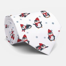 Gravata Pinguins Cutes Pássaros De Inverno Animais Árctico