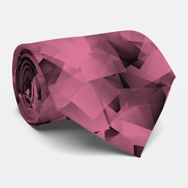 Gravata Pink Black Cubism Abstract Pattern (Rolled)