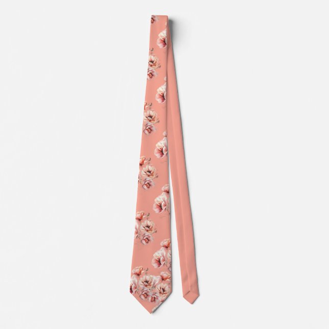Gravata Pink blossoms neck tie (Frente)