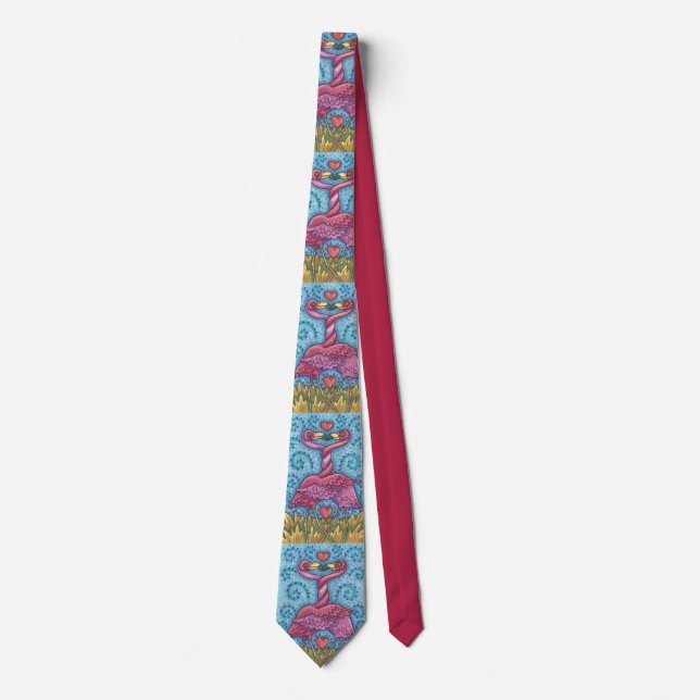 Gravata Pink Flamingo Lovers TIE (Frente)