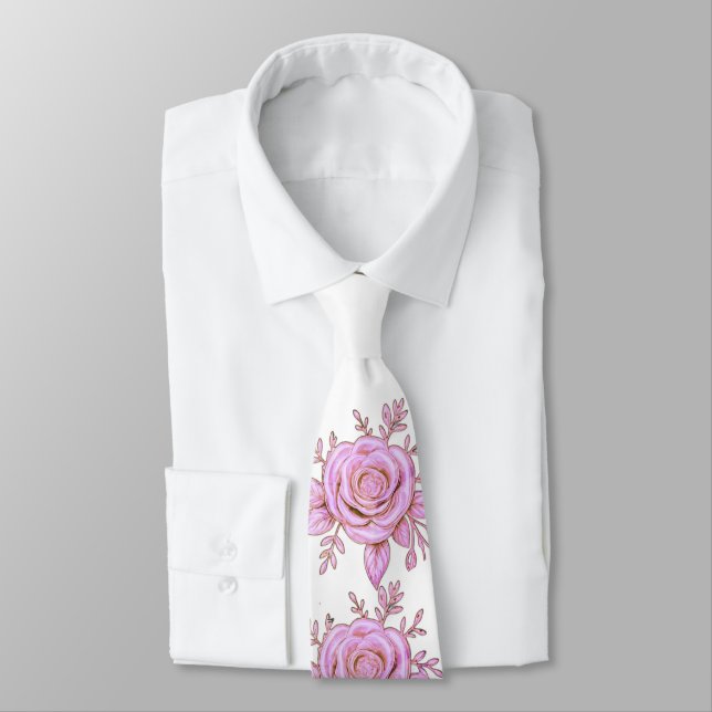 Gravata PINK FLORAL Tie (Amarrado)
