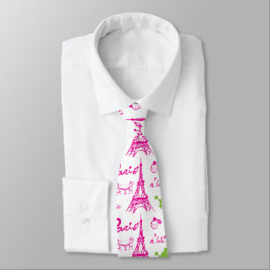 Gravata Pink Green Paris Love