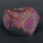 Gravata Pink Laranja Paisley Peacock Colors Nave de Casame<br><div class="desc">Amarelo cor-de-rosa e coral-laranja e Cinza Mehndi Indian Paisley Peacock Tie Para as Caras. Pai da Noiva,  Pai da Noite,  Padrinho de casamento,  Melhor Homem e Noite.</div>