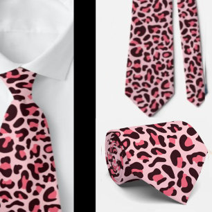 Gravata Pink Leopard Print Punk Rock