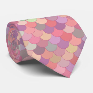 Gravata Pink Pastel Rainbow Mermaid Merman Scales Tie