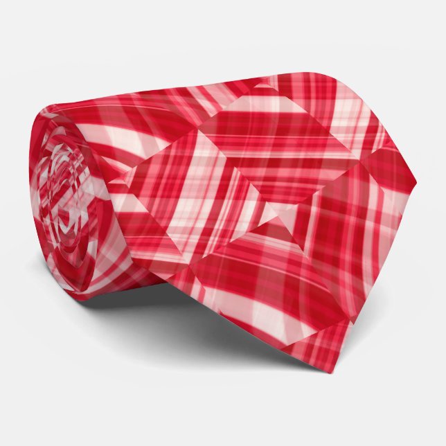 Gravata Pink Red White Abstract Pattern (Rolled)