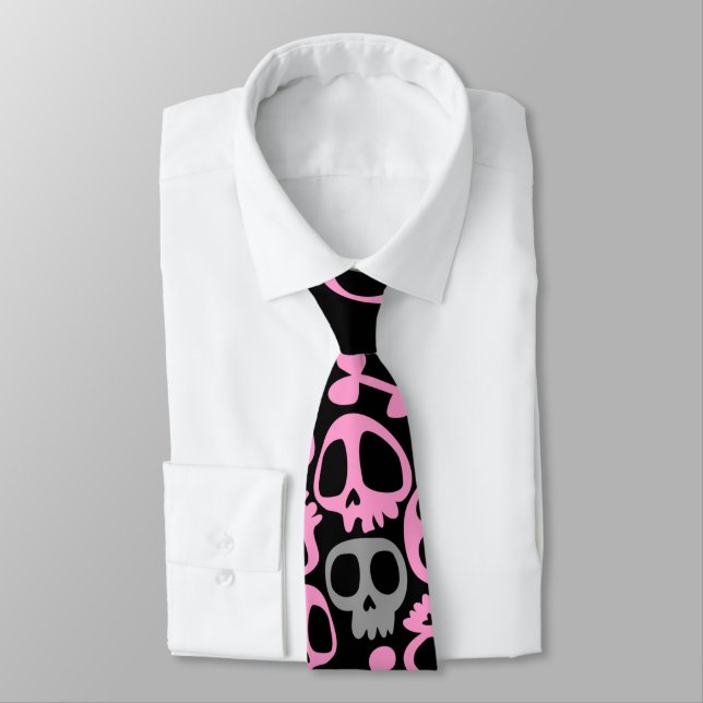 Gravata Pink Skull Cravate (Amarrado)