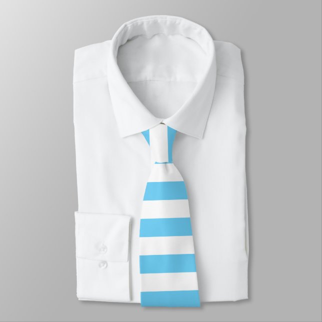 Gravata Pino Azul e Branco (Amarrado)