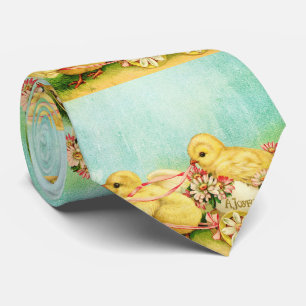 Gravata Pintinho Amarelo Vintage E Páscoa Tulip Saudaçã