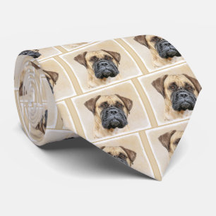 Gravata Pintura Bullmastiff - Arte Cachorro Original Bonit