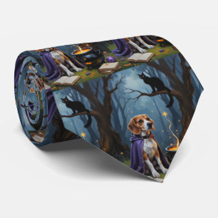 Gravata Pintura Caprichosa de Halloween com Cachorro Beagl