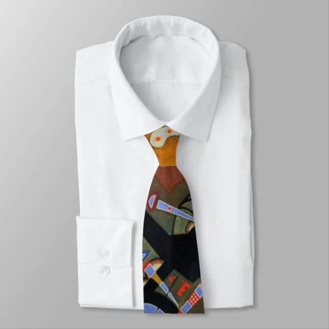 Gravata Pintura de Abstrato Kandinsky (Amarrado)