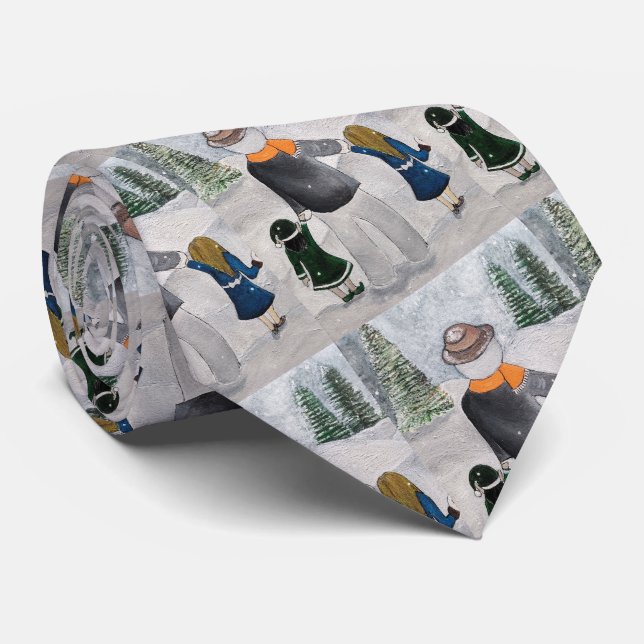 Gravata Pintura de Amigos Festivos por Alfred Fox Coletáve (Rolled)